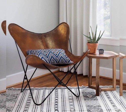 Handmade leather lounge accent - handmade,