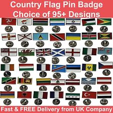 Country Flag Pin Badge Metal Lapel Choice of 150+ Countries FREE UK Delivery