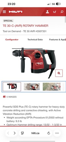 Hilti te30 110v - te30-c, rotary