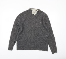 Jack Wills Mens Grey Merino Wool Crew Neck Jumper M