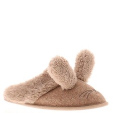 Cozipawz Bunz Cozy Women's Faux Fur Lined Bunny Mule Slippers Brown