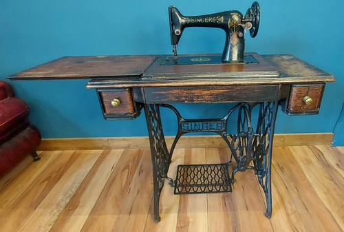 Antique singer treadle sewing - antique,