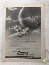 1947 Aircraft Advert BLACKBURN & GENERAL CIRRUS ENGINE MAJOR MINOR BOMBARDIER