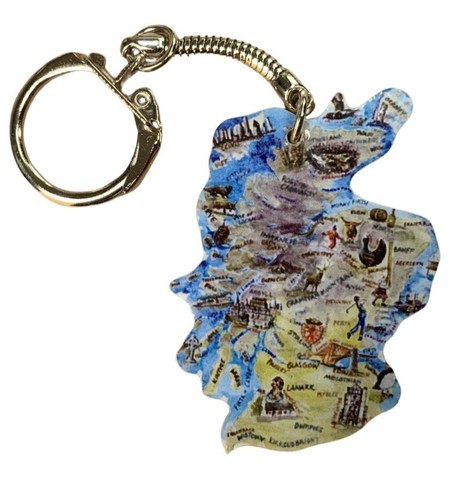Scotland map keyring - scotland,