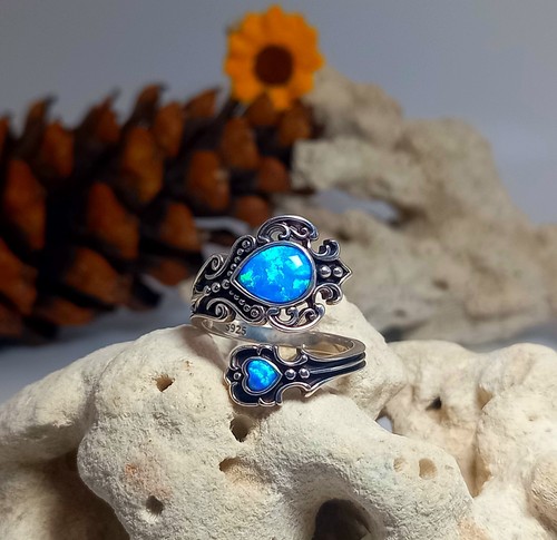 925 sterling silver spoon ring - 925,