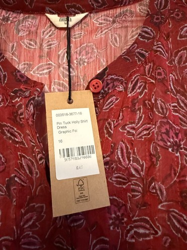 Hush red floral midi shirt - hush,
