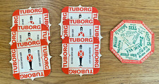Vintage Tuborg Danish Lager Beer Mat Set (Set of 6 +1)
