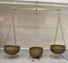 Antique Brass Weighing Scales with extra pot