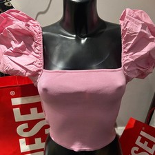 Zara pink puff sleeve top with