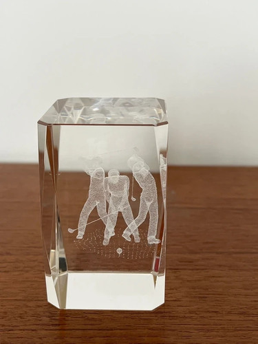 Laser etched crystal golf - 3d,