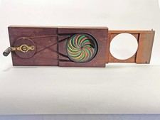 EARLY MECHANICAL MAGIC LANTERN SLIDE TURN CRANK KALEIDOSCOPE CHROMATROPE 1870