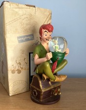 Rare Vintage Disney Parks Peter Pan/Tink Snow Globe Boxed Good Condition 