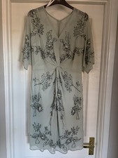 JENNY PACKHAM NO.1 GREEN BEAD EMBELLISHED DRESS SIZE 10 NWT£160 WEDDING OCCASION