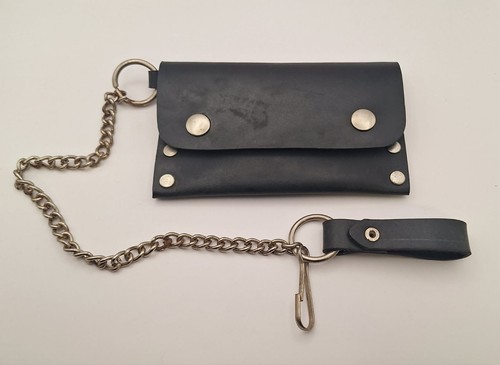 Biker chain leather wallet - biker,