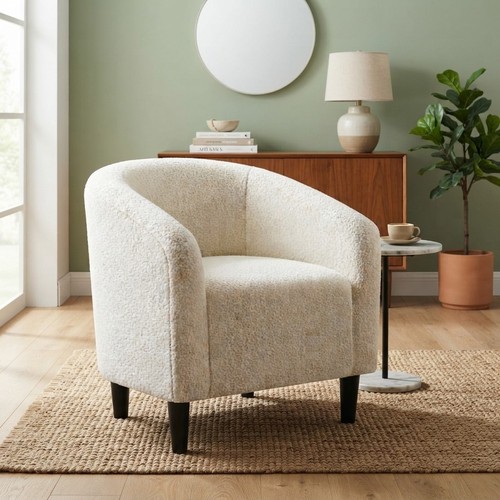 Modern ivory tub chair - ivory,