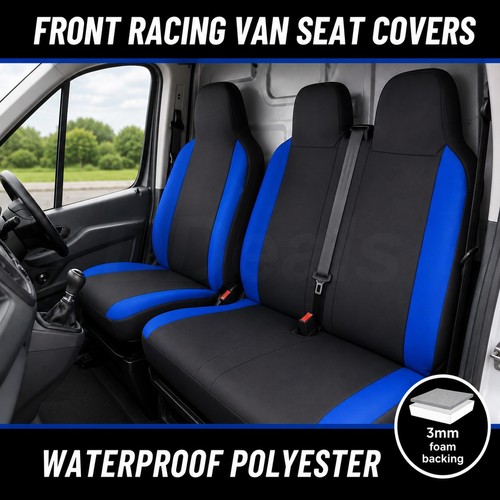 Van seat covers black blue - van,