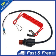 Outboard Motor Kill Switch W/ Safety Tether Lanyard Drawstring for Yamaha Motors