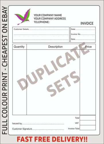Invoice receipt pad - 4x,