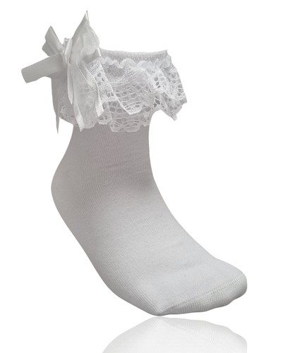 Girls white frilly socks - girls,