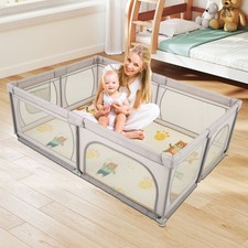 Extra Large Baby Playard  Baby Playpen 206 x 147 cm-Grey