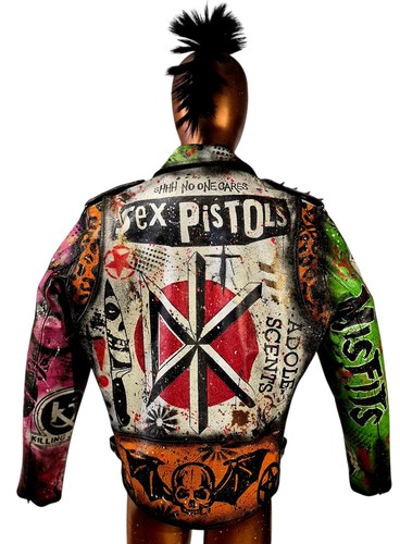 Vintage leather hand painted - vintage,
