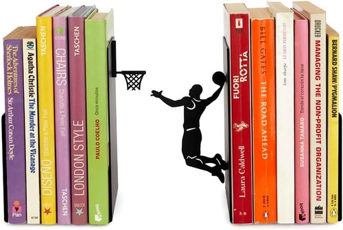 Bookend black metal heavy - black,