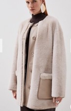Real Shearling Coat Cream