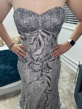 silver grey lace Diamanté