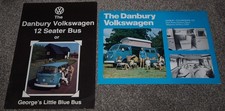 2xBrochures Volkswagen Type 2 VW T2 Danbury Camper & 12 Seater Bus 1970s