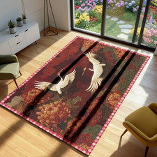 Japanese Crane Area Rug