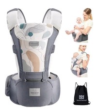 Bebamour Baby Carrier Newborn to Toddler Baby Carrier Hipseat 0-36Months Grey