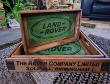 49cm Land Rover Wooden Vintage Style Waxed Tray New