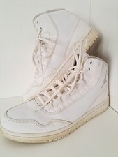 Size 8 NIKE JORDAN Executive White High Top TRAINERS- FREEPOST 