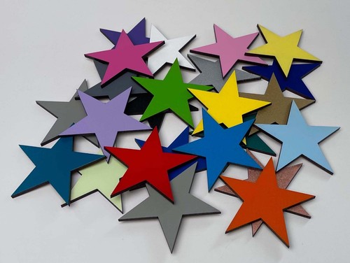 Painted mdf wooden stars - painted,