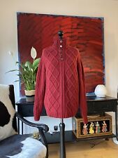 Hawick Knitwear Men’s Rib Knit 100% New Wool Henley Jumper Sweater Size S-M