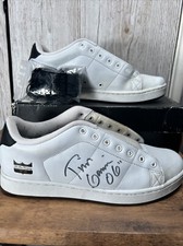 Signed By Tim Gavin - DVS Skate Shoes White Suede Low Top Sneakers - UK Size 10