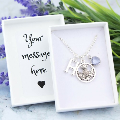 Thistle necklace personalised - thistle,