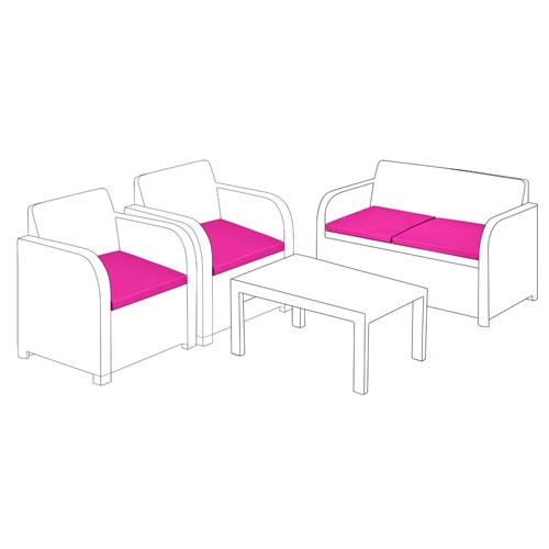 Pink 4pc outdoor - pink, rattan