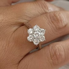 14K White Gold Over Round