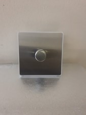 BG Evolve PCDBS81W Brushed Steel Single Dimmer Switch 2 Way Trailing Edge 200W