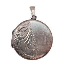 Edwardian Round Silver Locket Pendant