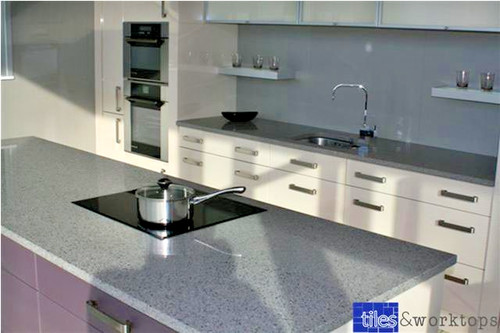 Stardust grey quartz kitchen - stardust,