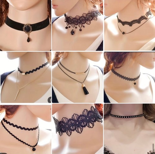 Gothic style black lace - lace, choker