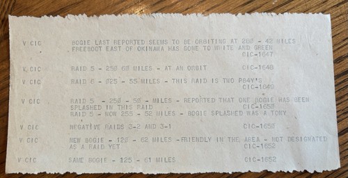 Ww2 original radio log okinawa - ww2,