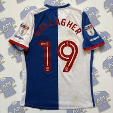 Match Worn Unwashed Sam Gallagher Blackburn Rovers 2016/2017 Home Shirt