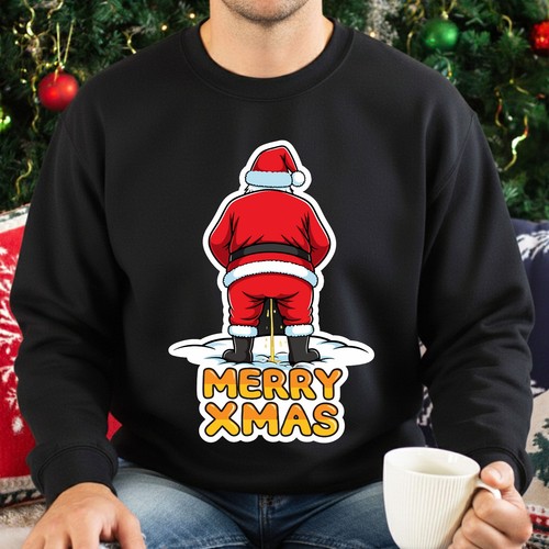 Funny peeing santa - peeing, christmas