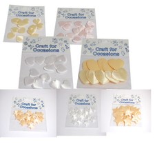 Embellishments Padded Hearts or Stars Ivory White Silver Gold Pink Blue