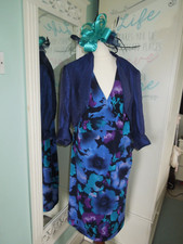 NIGHTINGALES ALEXON DRESS JACKET FASCINATOR UK18 WEDDING RACES