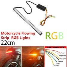 Motorcycle Rear Tail Brake Stop Turn Signal Lamp Bar Light Strip LED 22CM 5 Wire