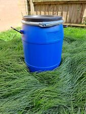 60 Ltr litres Plastic Barrel open top Keg Storage Container Feed Bin with lid